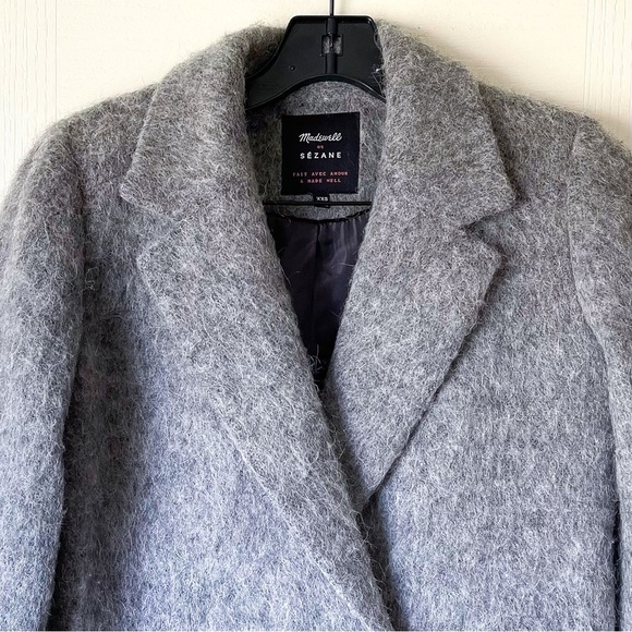 Sézane x Madewell Octave Blazer Coat Gray Wool Blend XXS EUC - Picture 4 of 10